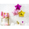 Balon folie în formă de stea 48 cm – roz deschis metalizat