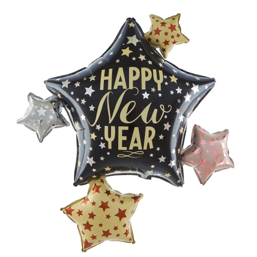 Balon od folije zvijezda Happy New Year