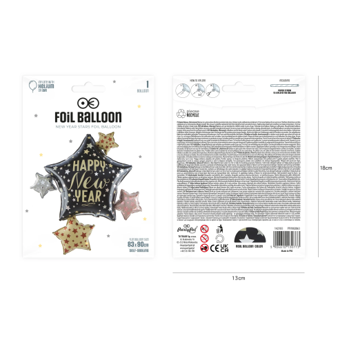 Balon od folije zvijezda Happy New Year
