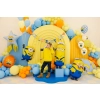 Palloncino foil a stella Minions con nappine decorative, mix di colori