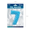 Folijski balon zvezdica številka 7 moder 100 cm