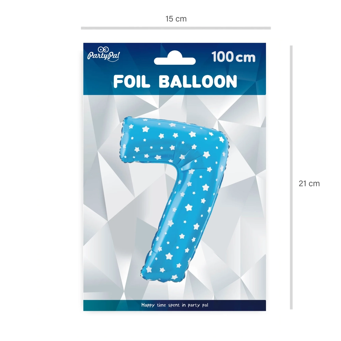 Folijski balon zvezdica številka 7 moder 100 cm