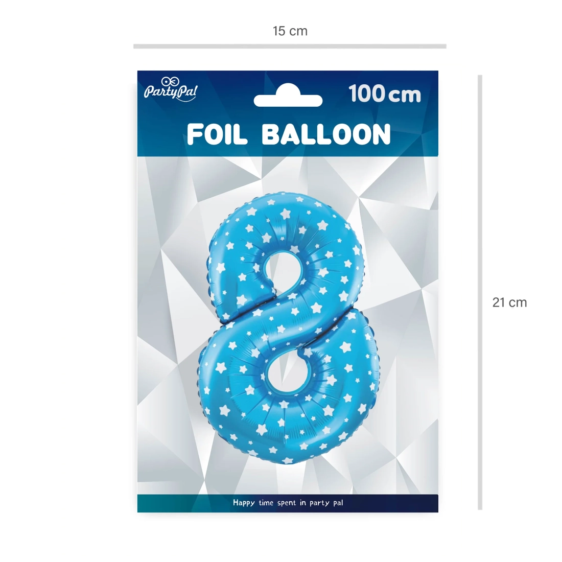 Foliasti balon zvezdice številka 8 moder 100 cm