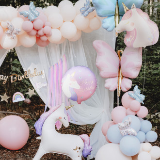 Fóliový balón Jednorožec Happy Birthday 35×35 cm