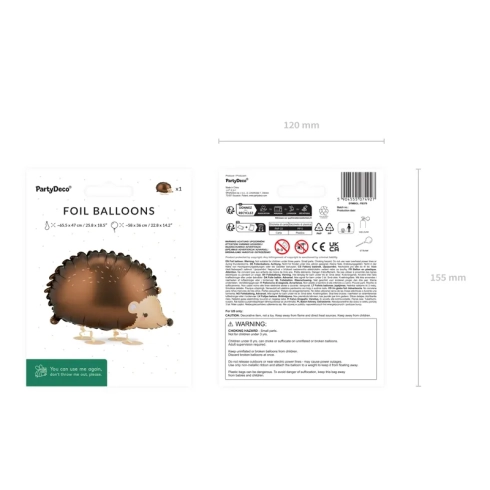 Šetkasti hodajući folija balon, smeđi