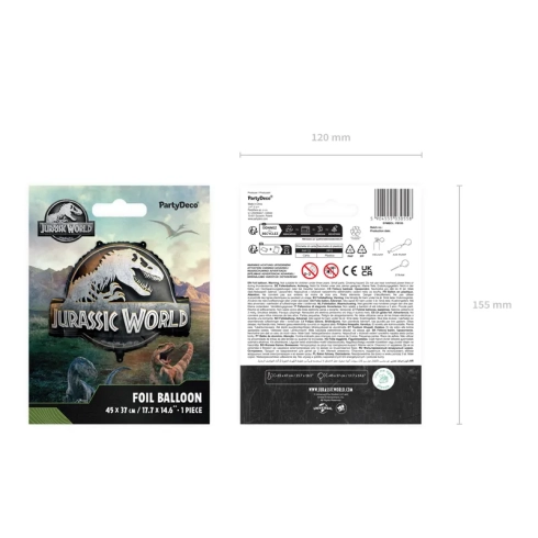 Fóliový balón Jurassic World logo mix farieb