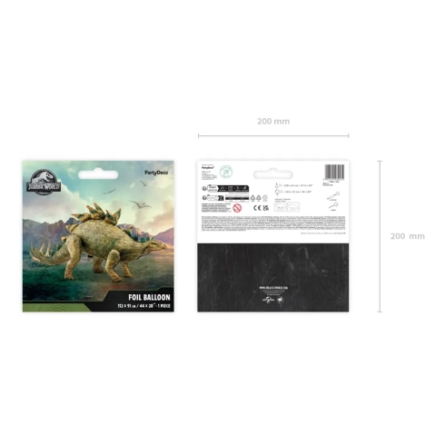 Balon folie Jurassic World Stegosaurus, verde-maro, autoportant