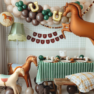 Folijski balon konj rjav 125x100 cm – za zrak in helij