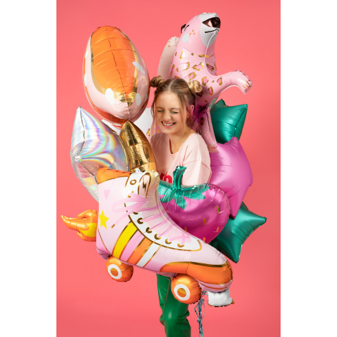 Folijski balon Rolarji rožnati, 74 × 51 cm – zabavna dekoracija