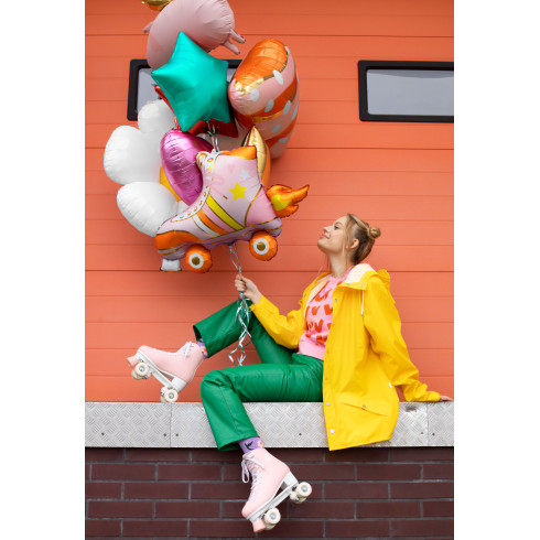 Folijski balon Rolarji rožnati, 74 × 51 cm – zabavna dekoracija