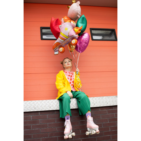 Folijski balon Rolarji rožnati, 74 × 51 cm – zabavna dekoracija