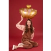 Balon folie coroană auriu 52x42 cm – decorațiune pentru petrecere