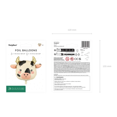 Fol balon krava 57x47 cm, mješavina boja