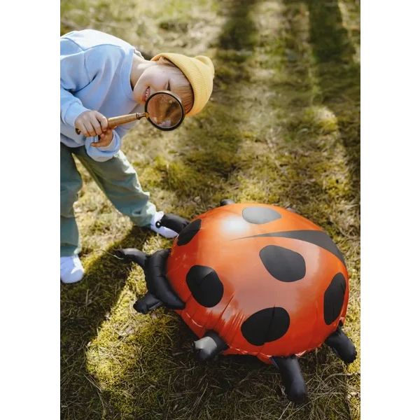 Balon folie Buburuză roșu 85x83 cm – potrivit pentru heliu și aer