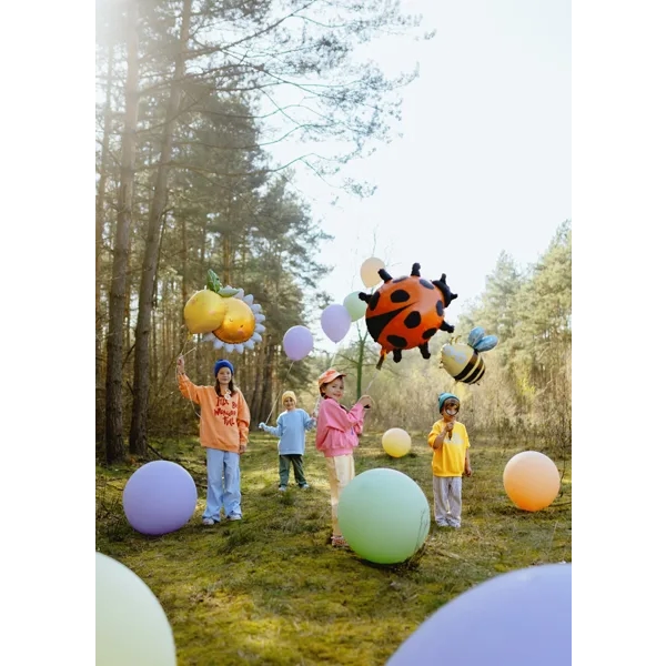 Balon folie Buburuză roșu 85x83 cm – potrivit pentru heliu și aer