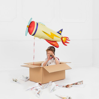 Folijski balon Letalo 91x39 cm – barvito mat za zabavo