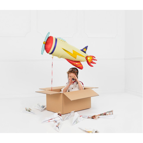 Folijski balon Letalo 91x39 cm – barvito mat za zabavo