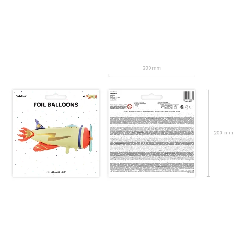 Balon folie Avion 91x39 cm – mat colorat pentru petrecere
