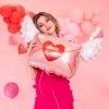 Balon din folie în formă de frunză Love Forever pentru petrecere