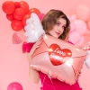 Balon din folie în formă de frunză Love Forever pentru petrecere