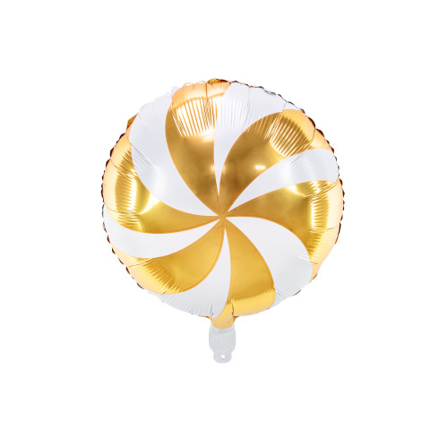 Fólia lufi Fehér–arany nyalóka, 35 cm, matt felület Fólia lufi Fehér–arany nyalóka, 35 cm, matt felület