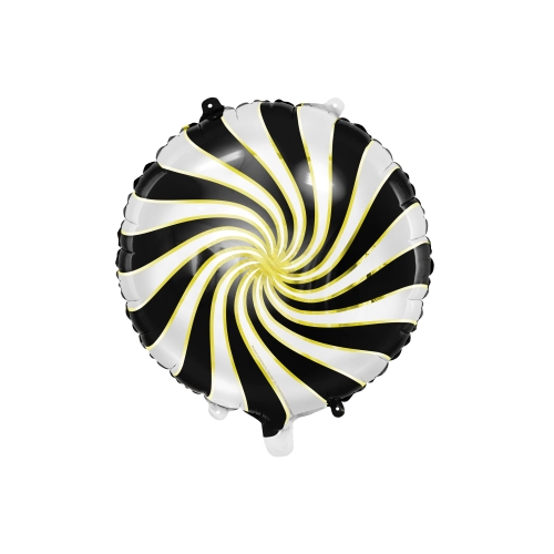 Balon din folie acadea alb-negru, 35 cm, lucios pentru petrecere