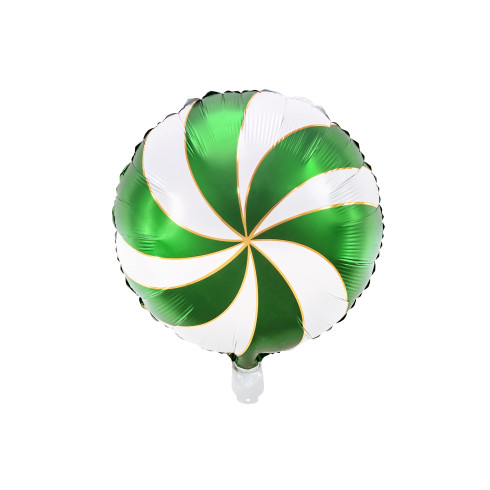 Fólia lufi Zöld-fehér nyalóka, 35 cm, matt felület Fólia lufi Zöld-fehér nyalóka, 35 cm, matt felület