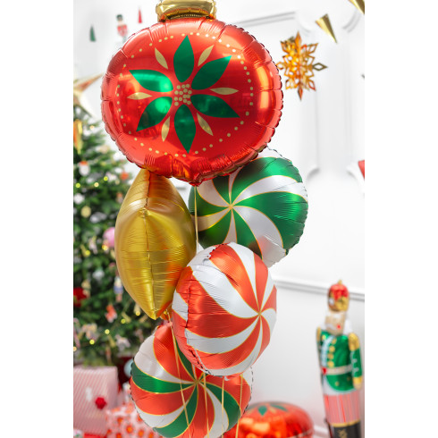 Fólia lufi Zöld-fehér nyalóka, 35 cm, matt felület Fólia lufi Zöld-fehér nyalóka, 35 cm, matt felület