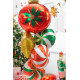 Fólia lufi Zöld-fehér nyalóka, 35 cm, matt felület Fólia lufi Zöld-fehér nyalóka, 35 cm, matt felület