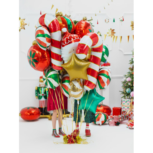 Fólia lufi Zöld-fehér nyalóka, 35 cm, matt felület Fólia lufi Zöld-fehér nyalóka, 35 cm, matt felület
