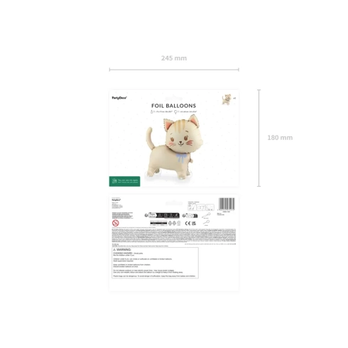 Folijski balon mačka na kotačićima bež