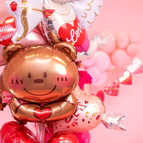 Folijev balon medvedek s srčkom