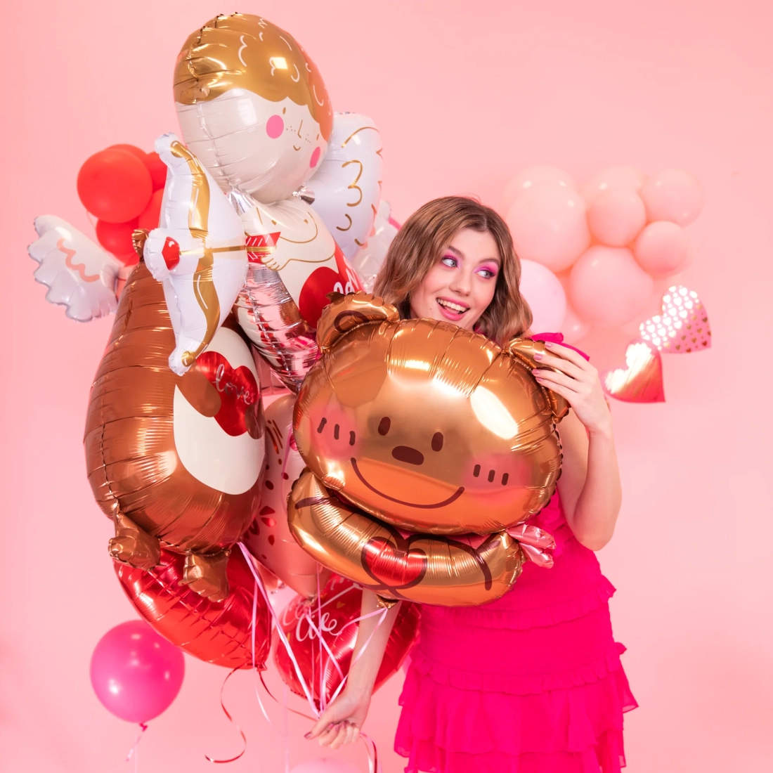 Fóliový balón medvedík so srdiečkom