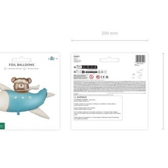 Folija balon medvjedić u avionu svijetloplavi