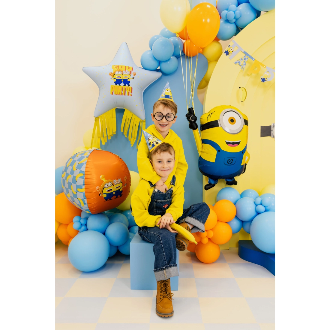 Palloncino in foil Minion Mel blu-giallo