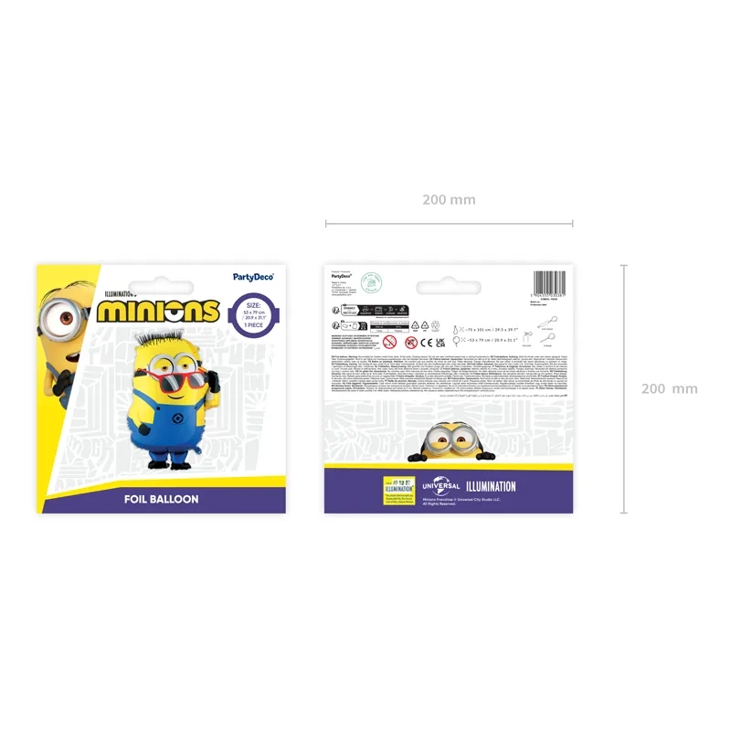 Palloncino in foil Minion Ron, colori assortiti
