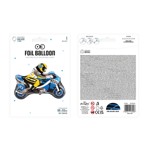 Fóliový balón motorka modrá