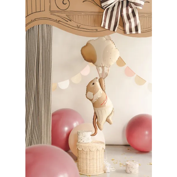Palloncino in foil a forma di topolino con palloncini, colori misti
