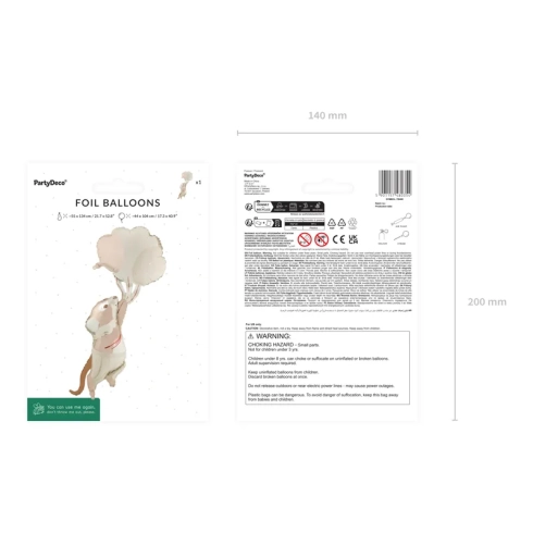 Fóliový balón myška s balónikmi mix farieb