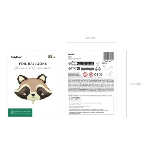 Foli balary šumski rakun smeđi 59x39 cm