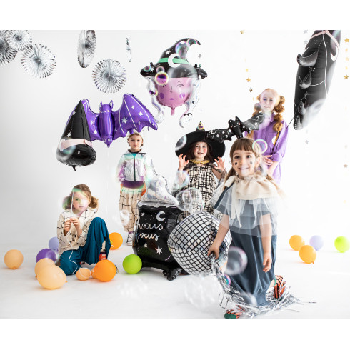 Folijski balon netopir vijoličen 96 cm – dekoracija za zabavo in noč čarovnic