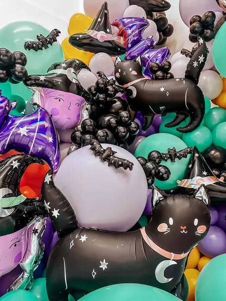 Folijski balon netopir vijoličen 96 cm – dekoracija za zabavo in noč čarovnic