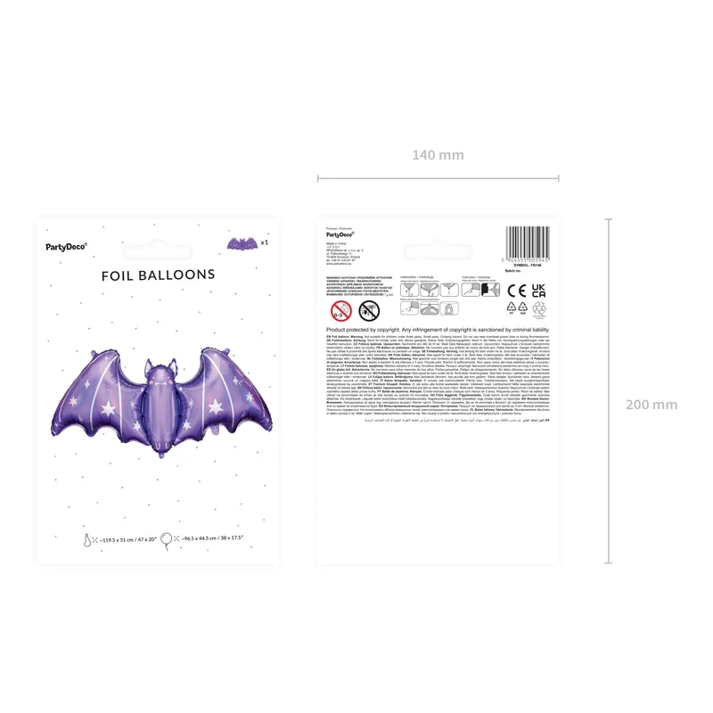 Balon folie liliac mov 96 cm – decorațiune pentru petrecere și Halloween