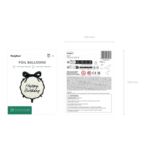 Fóliový balón okrúhly Happy Birthday mix farieb