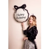 Okrogel folijski balon Happy Birthday, mešanica barv