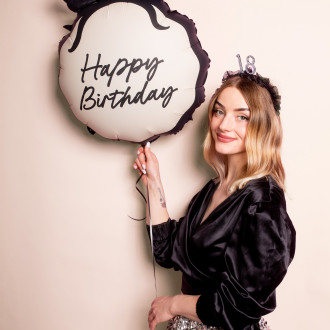 Fóliový balón okrúhly Happy Birthday mix farieb