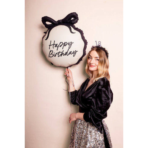 Fóliový balón okrúhly Happy Birthday mix farieb