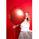 Okrugli folijski balon Happy Birthday tamnocrveni