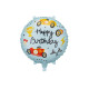 Okrugli folijski balon Happy Birthday s trkaćim motivom, mix