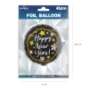 Fóliový balón okrúhly Happy New Year čierny